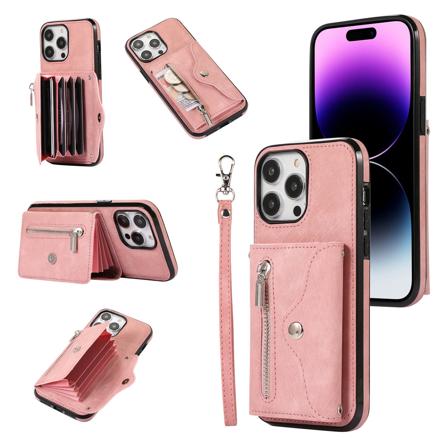 RFID Skin Touch Wallet Phone Case for iPhone