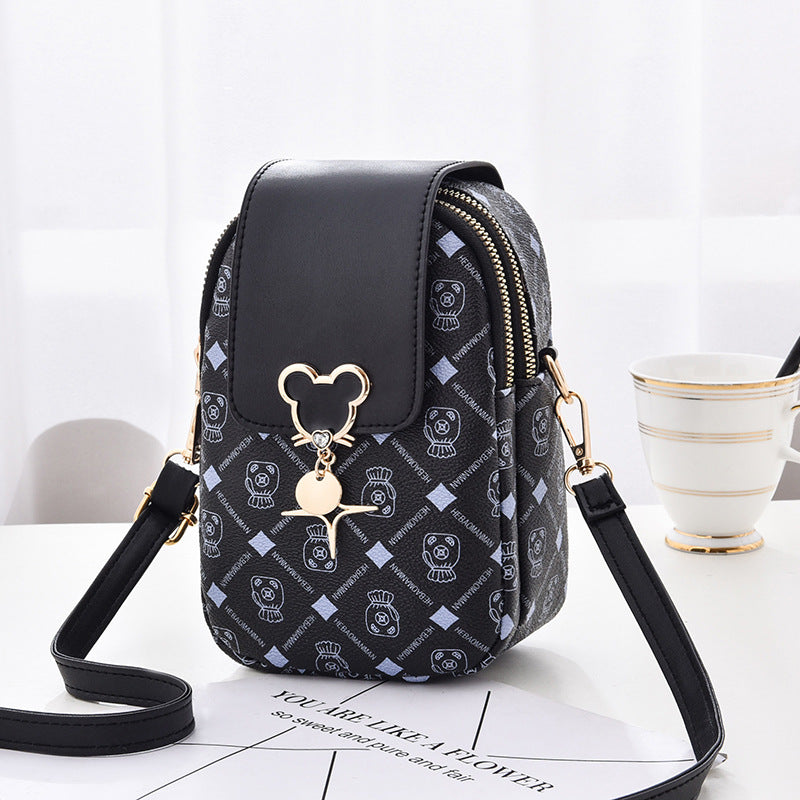 Mini Leather Crossbody Bag for Women - Small Shoulder Bag, Phone Purse, Card Holder Wallet - Stylish Diagal Design