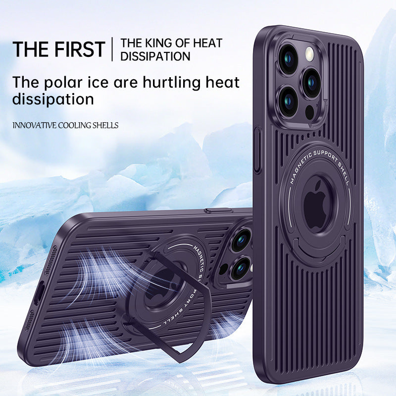 Ventilated with Hidden Stand and Magsafe Case for iPhone