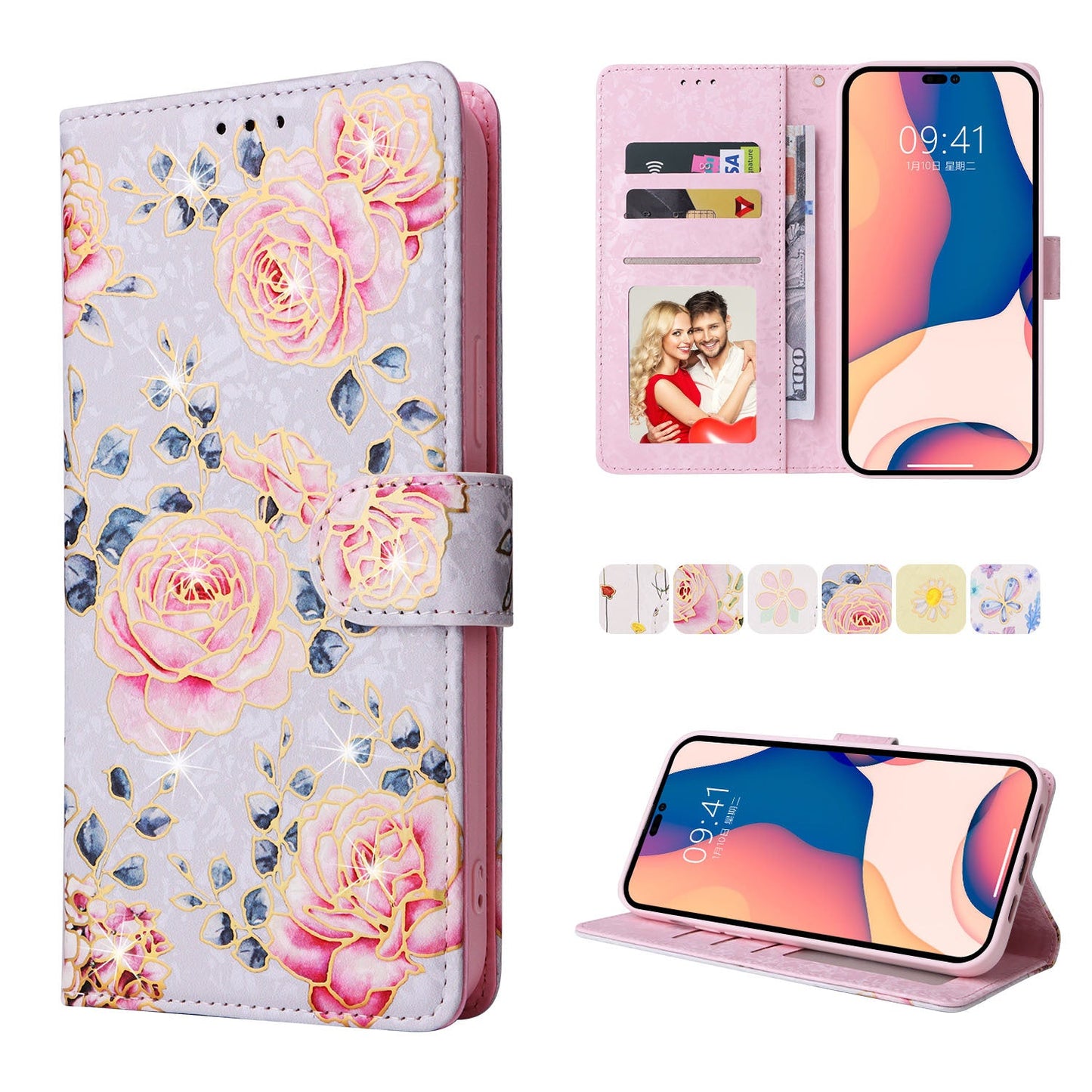 Anti-theft Brush Stamping Leather Flip Phone Case for Samsung Galaxy A
