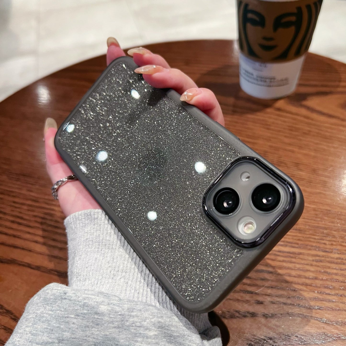 Gradient Rhinestone Soft Case for iPhone