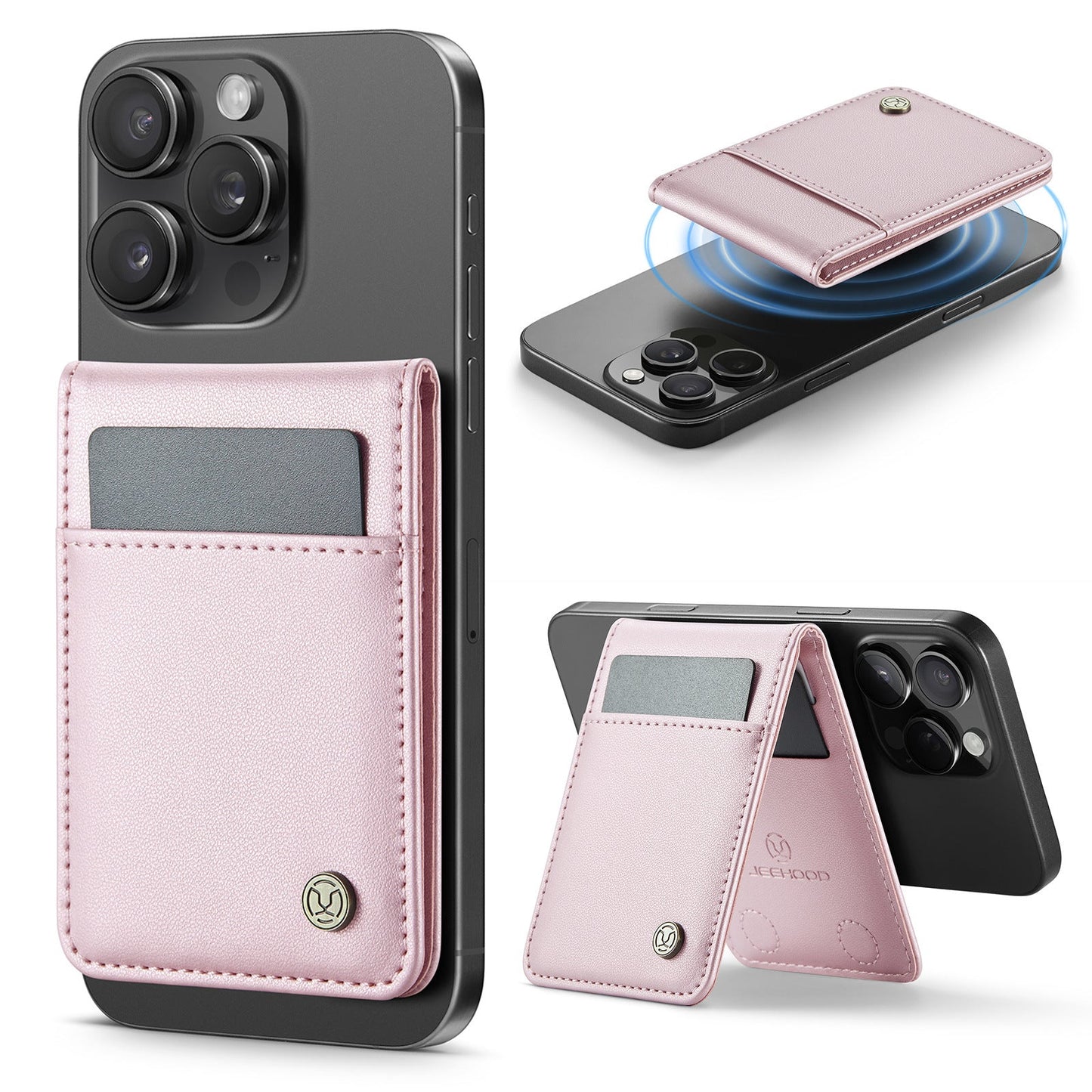 Universal RFID Leather MagSafe Card Holder for iPhone