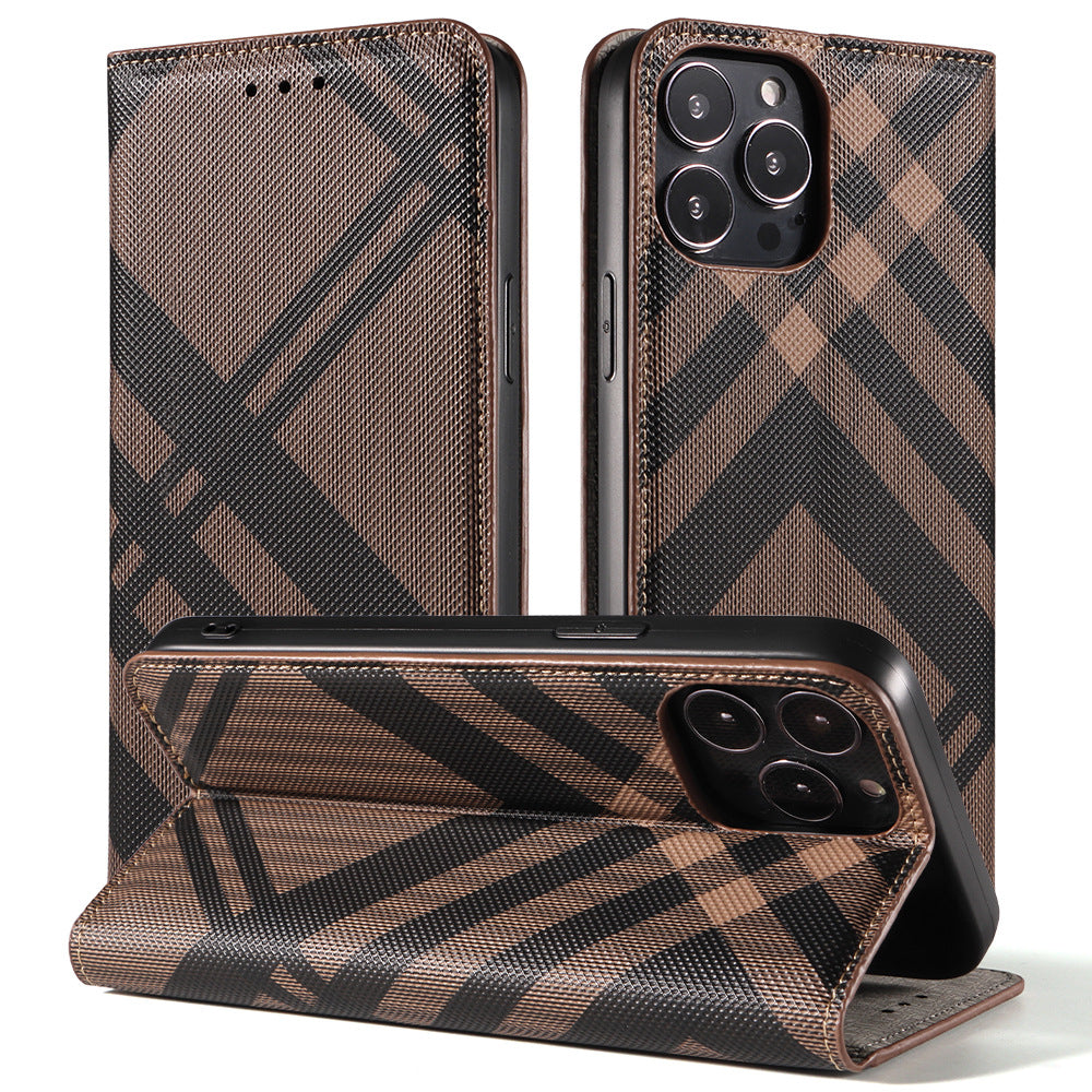 Plaid Flip Phone Case for iPhone