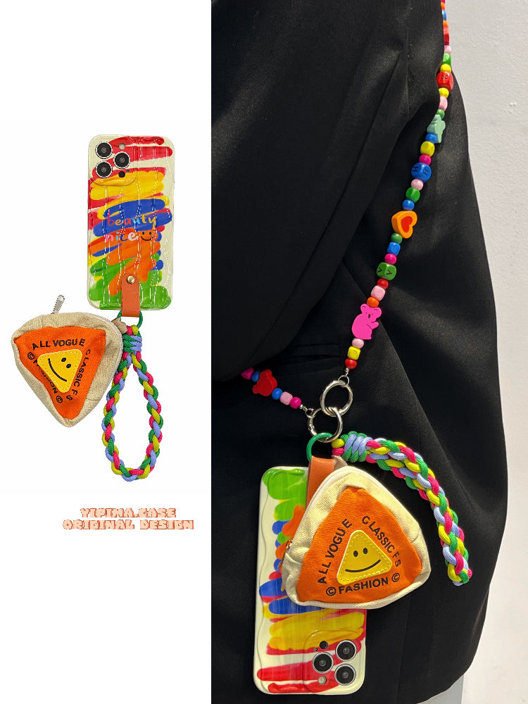 Rainbow Smiley Coin Purse Phone Case for iPhone