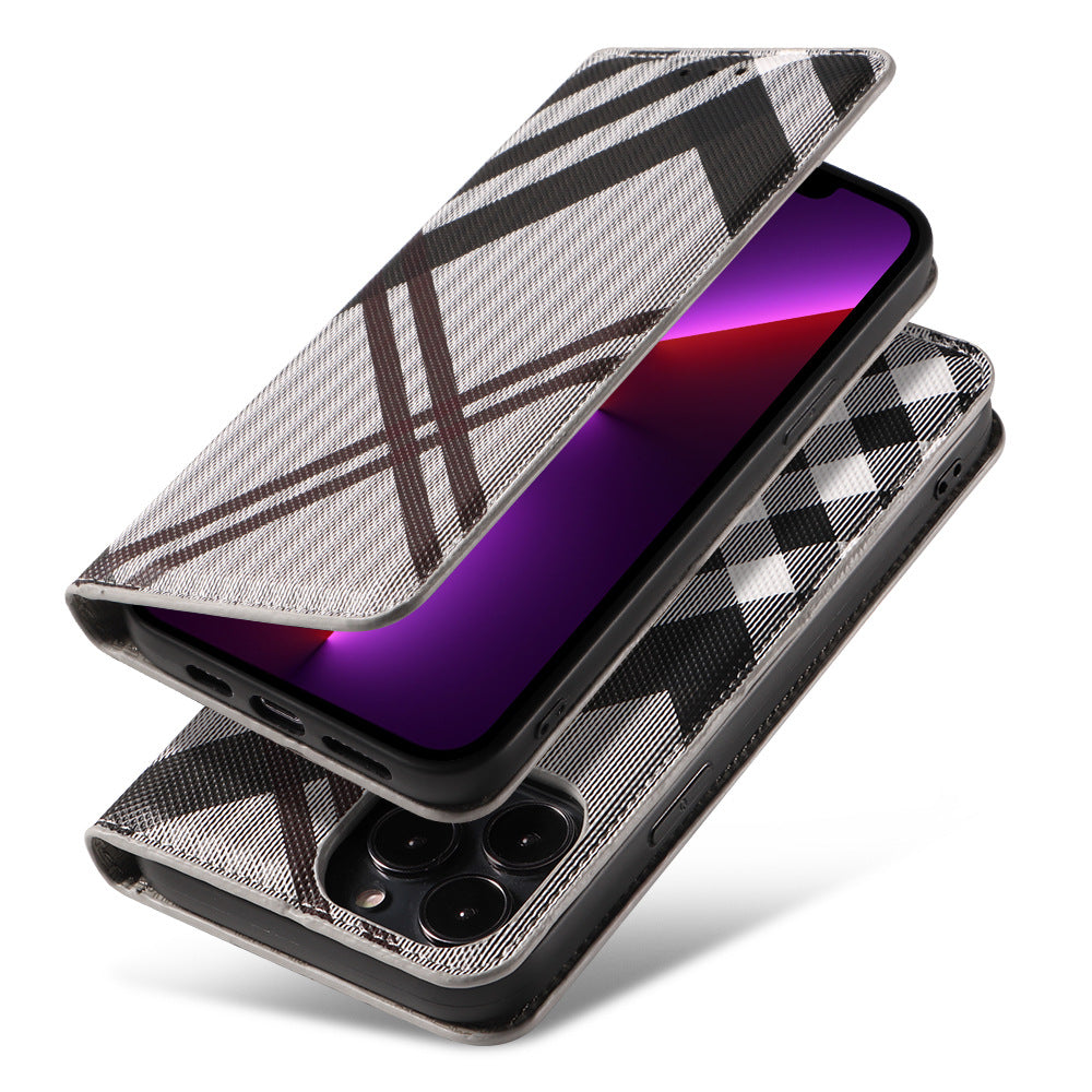 Plaid Flip Phone Case for iPhone