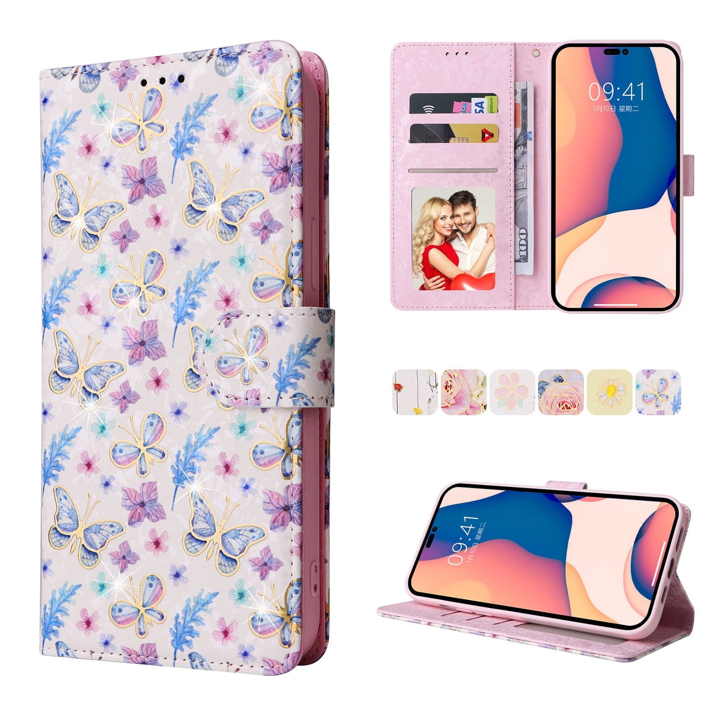 Anti-theft Brush Stamping Leather Flip Phone Case for Samsung Galaxy A