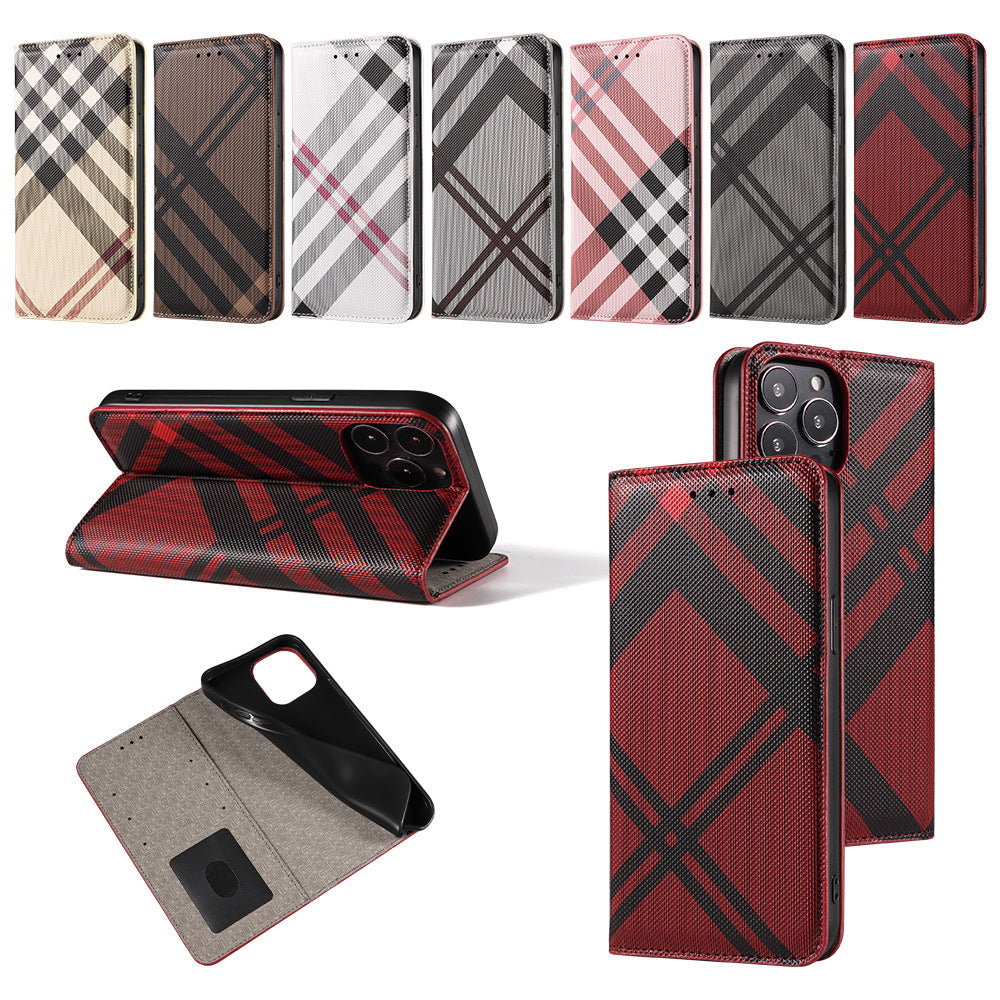 Plaid Flip Phone Case for iPhone