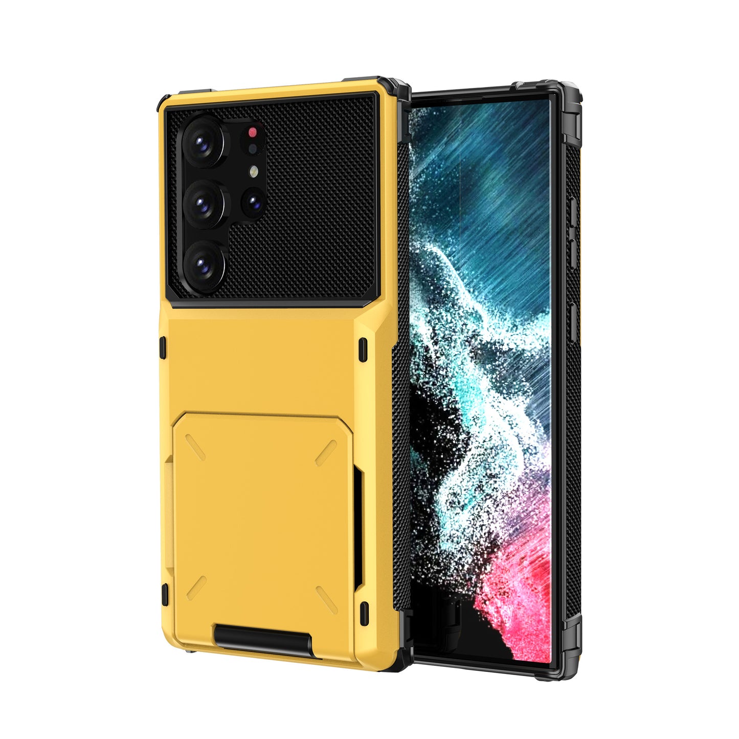 Hybrid-Wallet-Hülle mit 5 Kartenfächern und zweischichtigem Schutz für Samsung