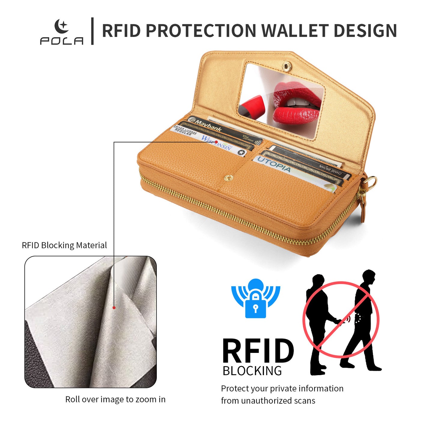 2 in 1 Removable Zip Card Solt Leather Wallet Case for Samsung