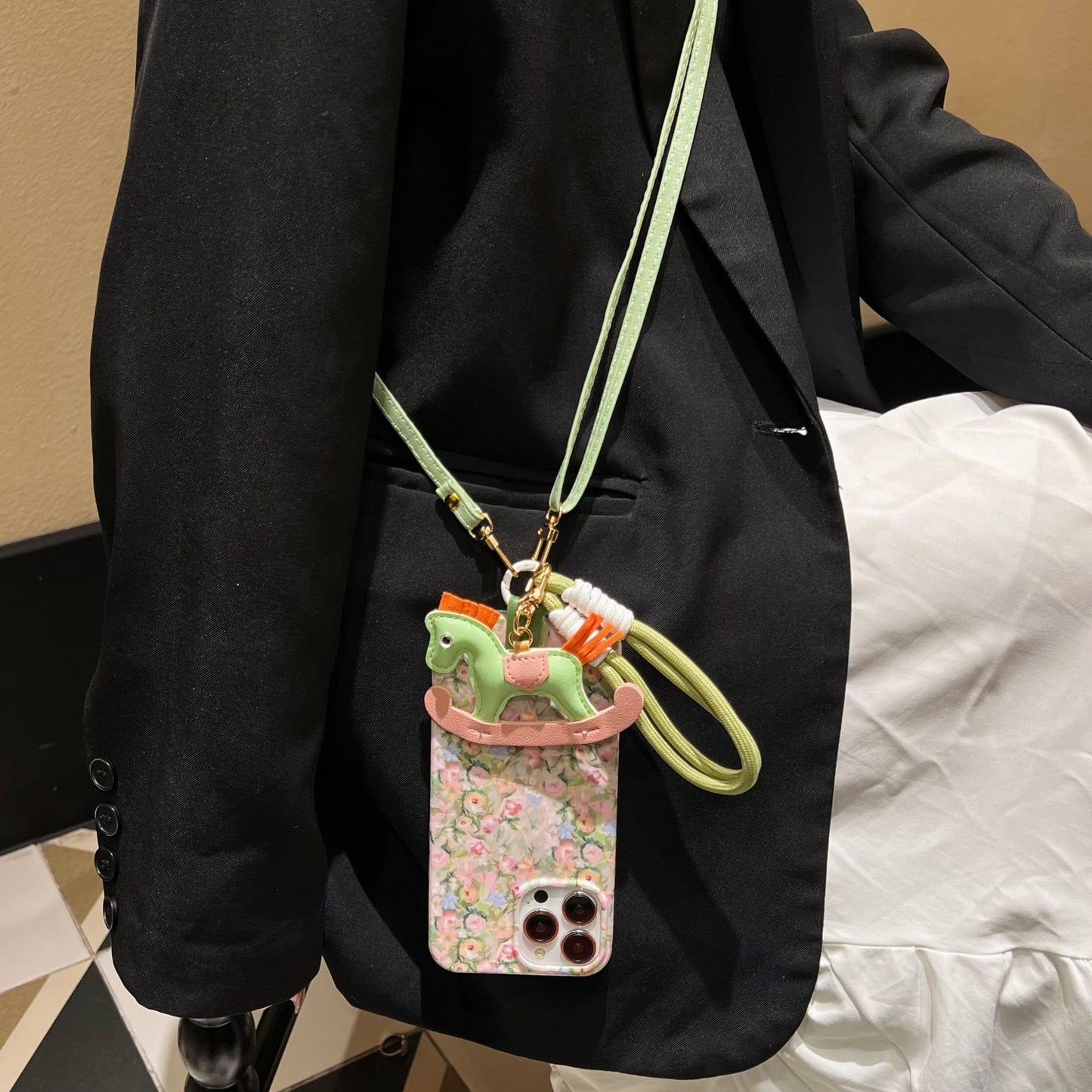 Pony Green Flower Silicone Phone Case for iPhone