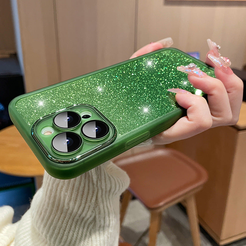 Gradient Rhinestone Soft Case for iPhone