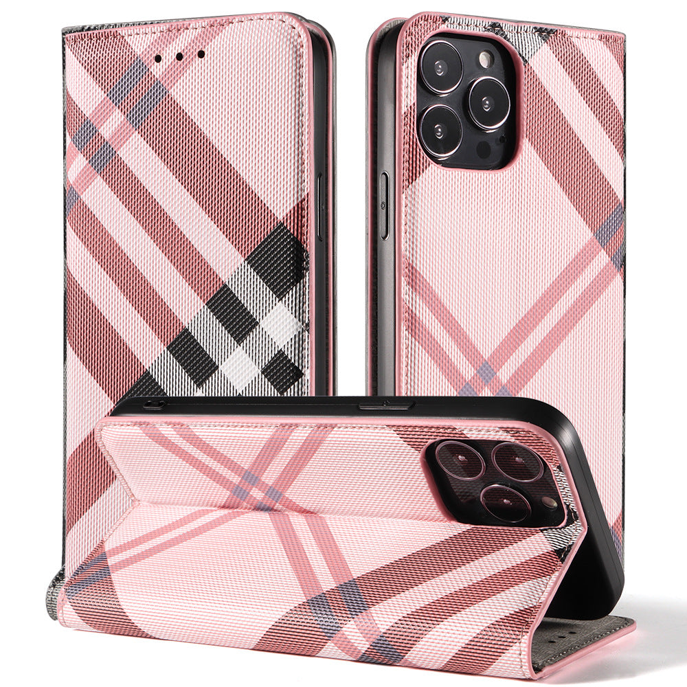 Plaid Flip Phone Case for iPhone