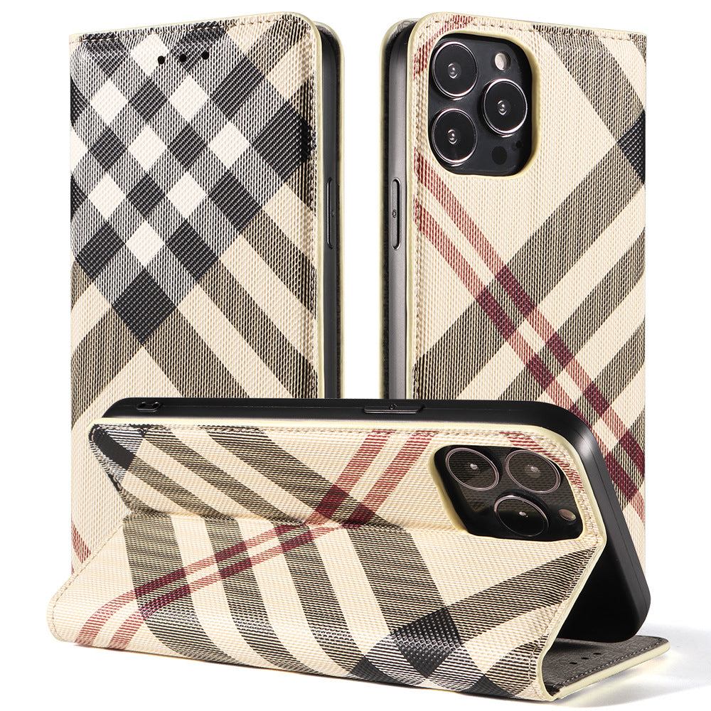 Plaid Flip Phone Case for iPhone