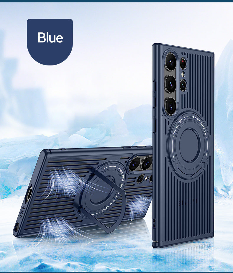 Belüftet mit verstecktem Ständer und Magsafe-Hülle für Samsung