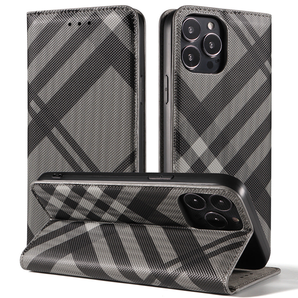 Plaid Flip Phone Case for iPhone
