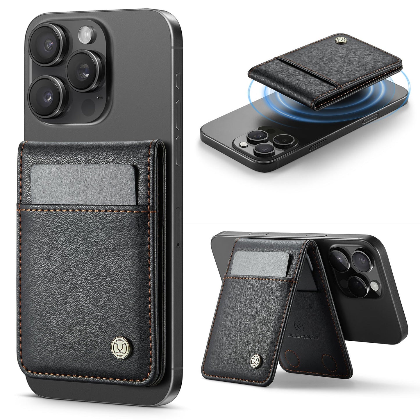 Universal RFID Leather MagSafe Card Holder for iPhone