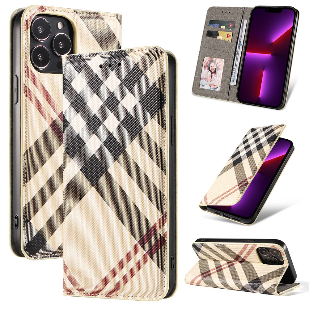 Plaid Flip Phone Case for iPhone