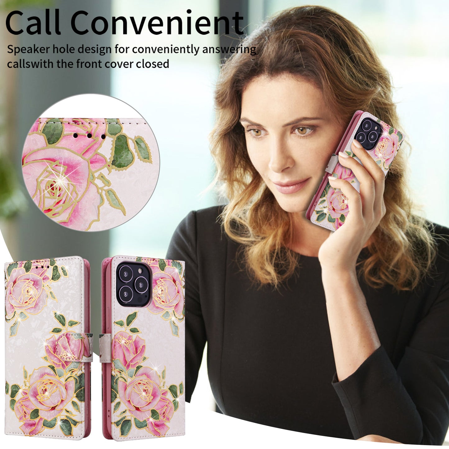 Anti-theft Brush Stamping Leather Flip Phone Case