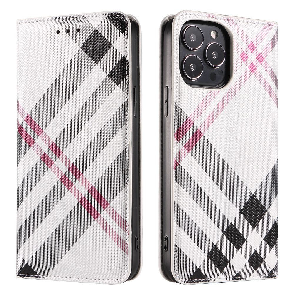 Plaid Flip Phone Case for iPhone