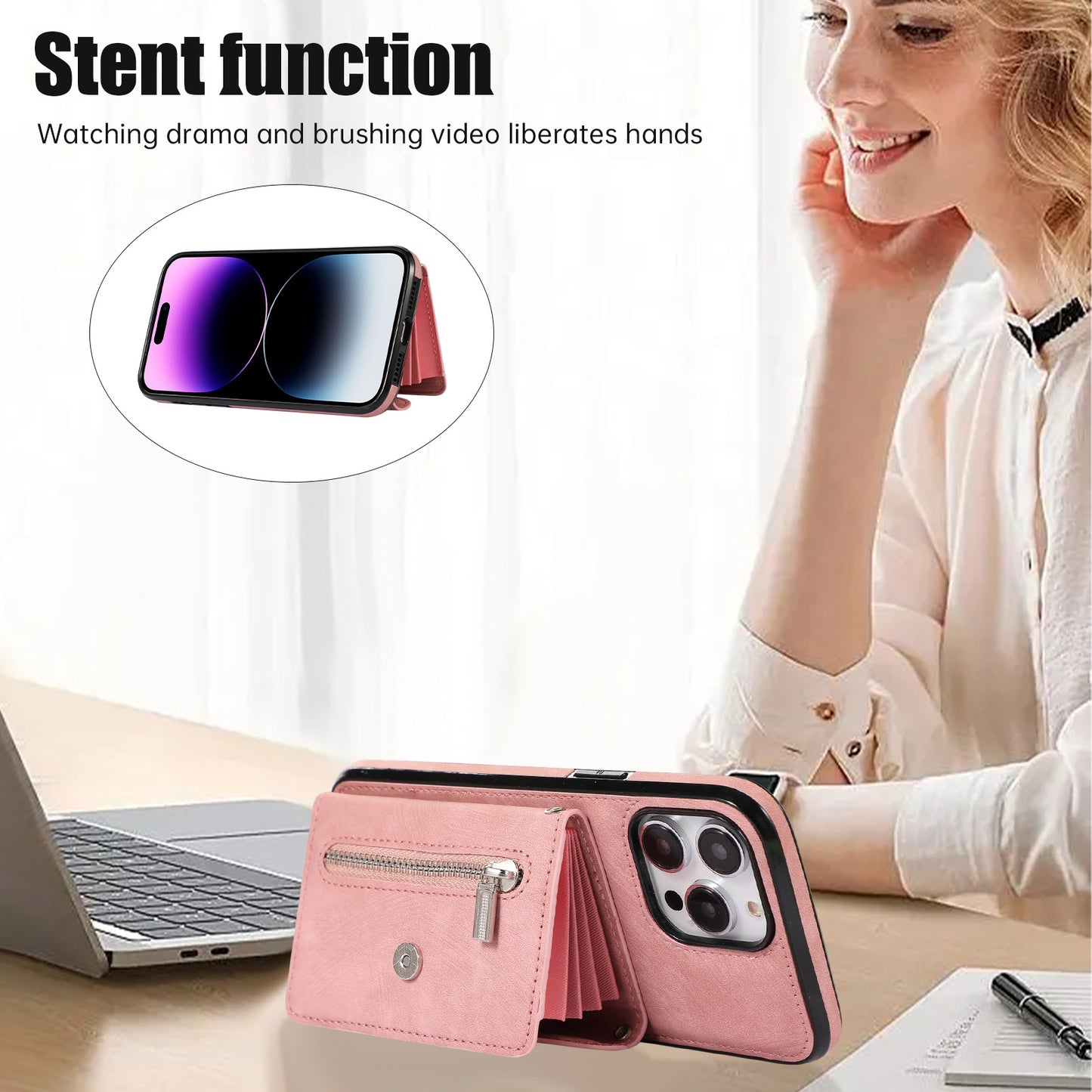 RFID Skin Touch Wallet Phone Case for iPhone