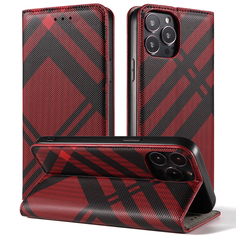 Plaid Flip Phone Case for iPhone