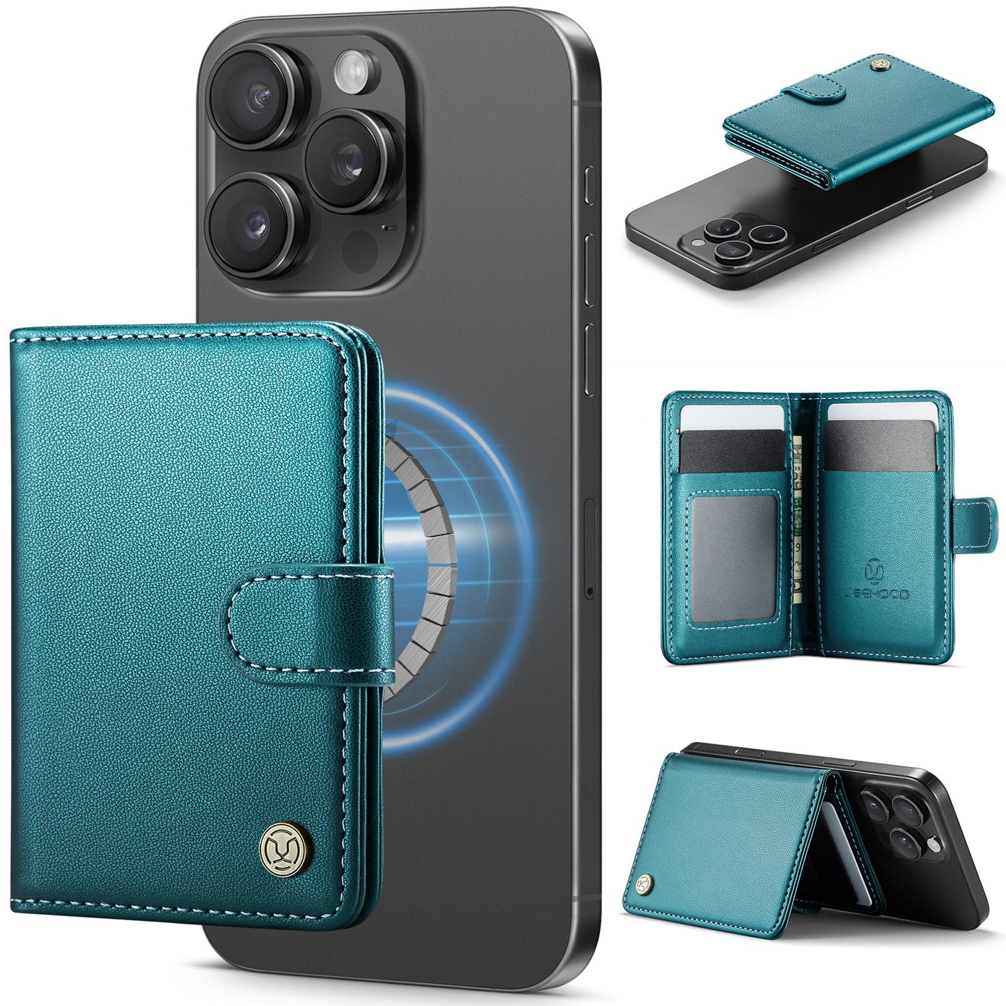 Universal RFID Leather MagSafe Card Holder for iPhone
