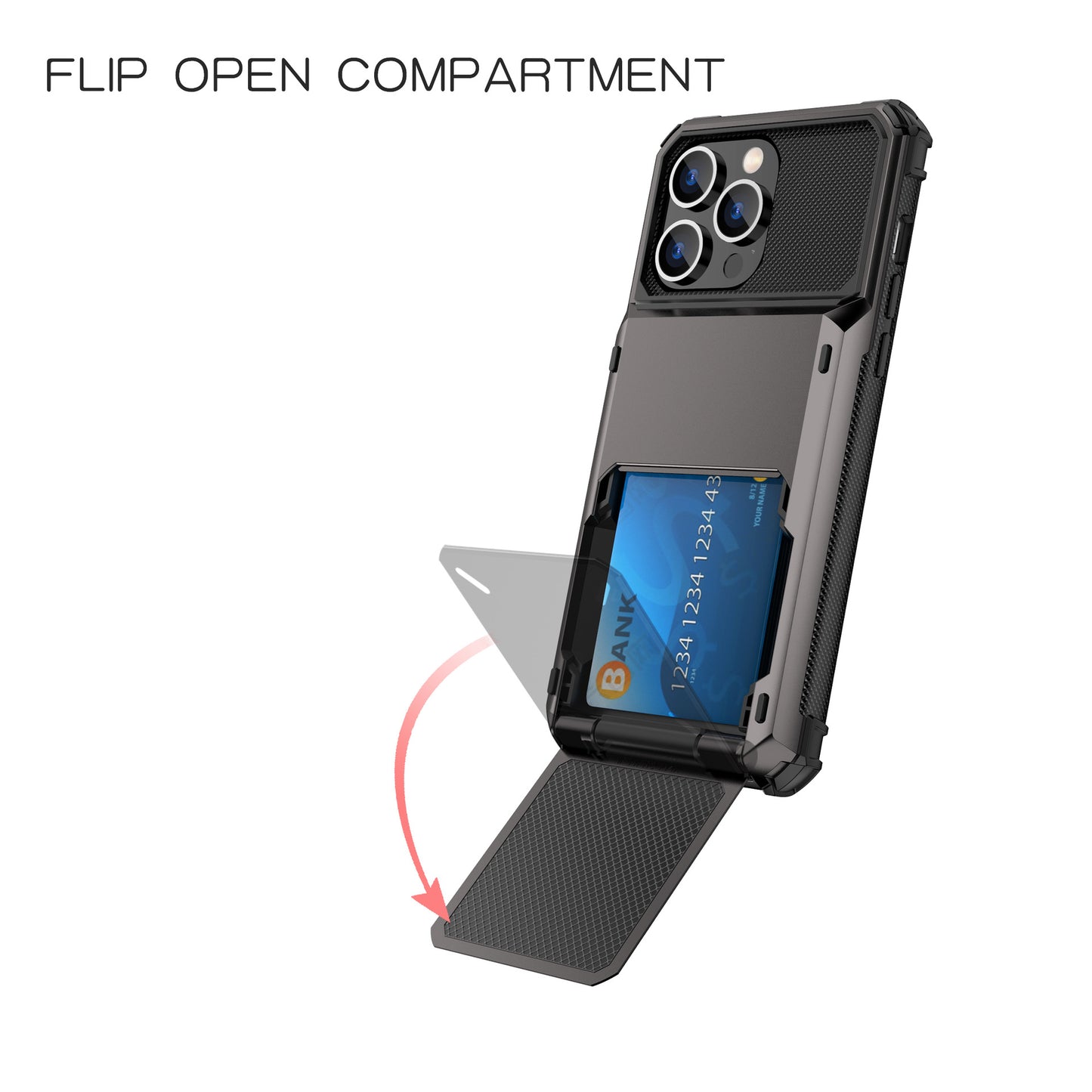 Hybrid-Wallet-Hülle mit 5 Kartenfächern und zweilagigem Schutz für das iPhone