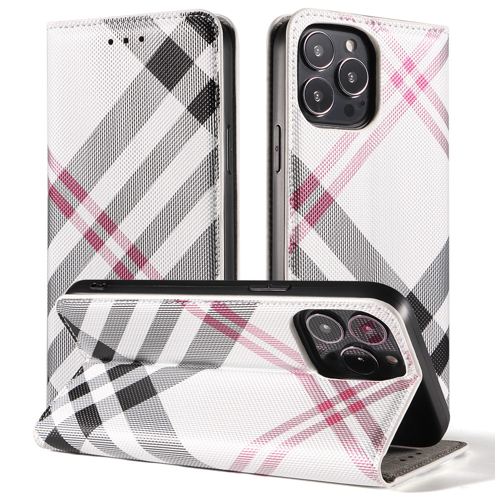 Plaid Flip Phone Case for iPhone