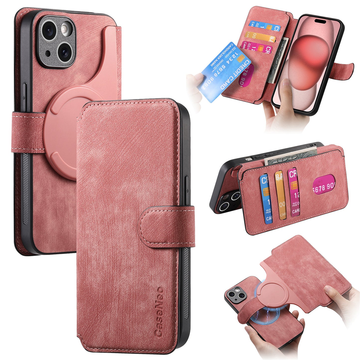 RFID 2-in-1 Detachable Wallet Magnetic Case for iPhone
