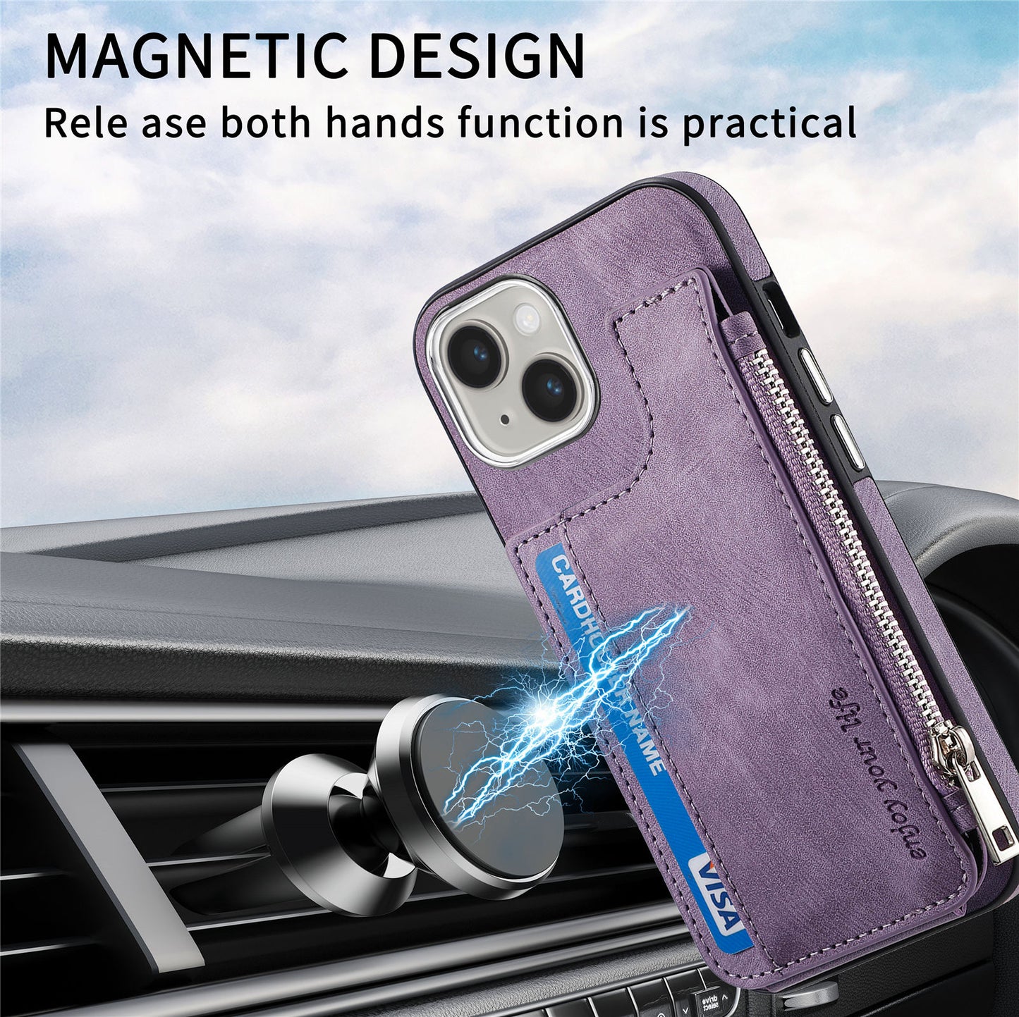 Versatile Magsafe Zipper Case for iPhone