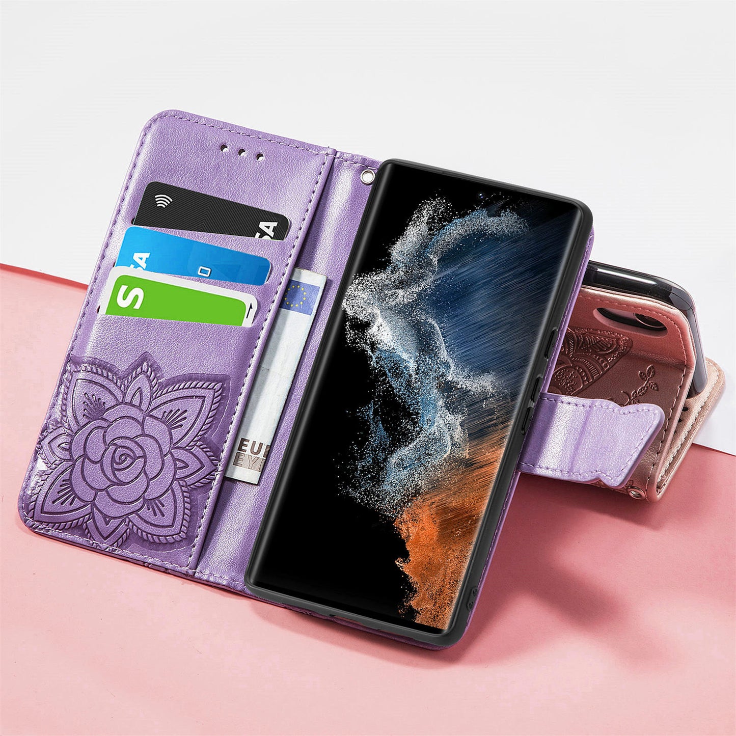 2-in-1 abnehmbare Leder-Brieftaschenhülle für Samsung Galaxy