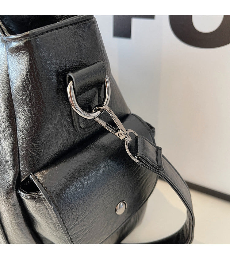 2025 Fashion Contrast Color Shoulder Bag - High-Quality Zippered PU Handbag for Women