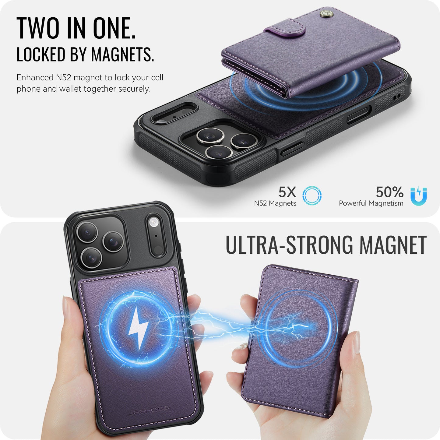 Detachable Magsafe Card Holder Phone Case for iPhone 17
