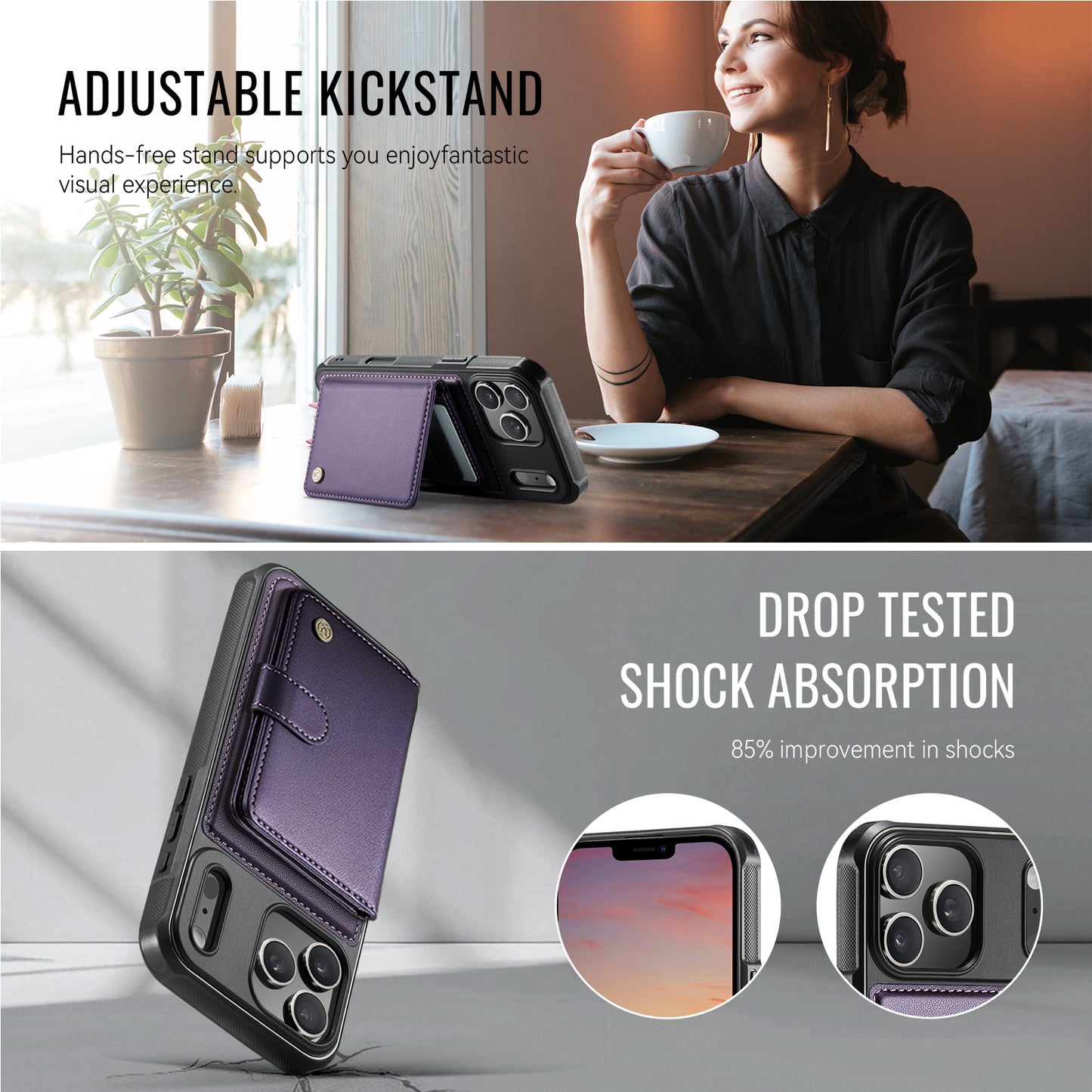Detachable Magsafe Card Holder Phone Case for iPhone 17