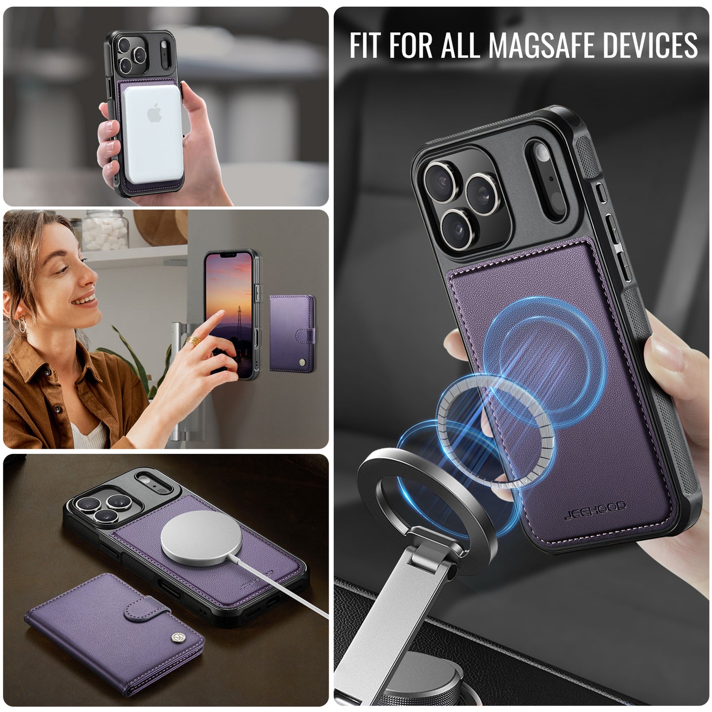 Detachable Magsafe Card Holder Phone Case for iPhone 17