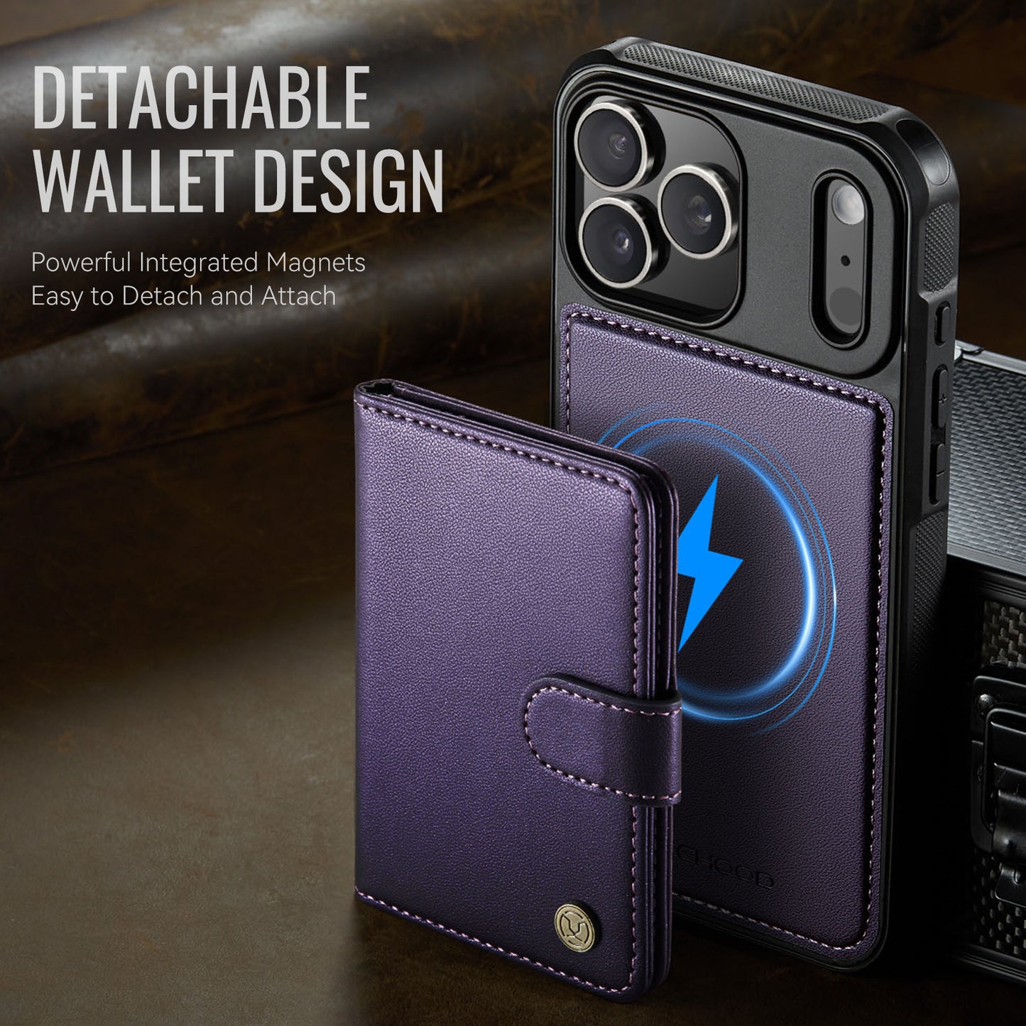 Detachable Magsafe Card Holder Phone Case for iPhone 17