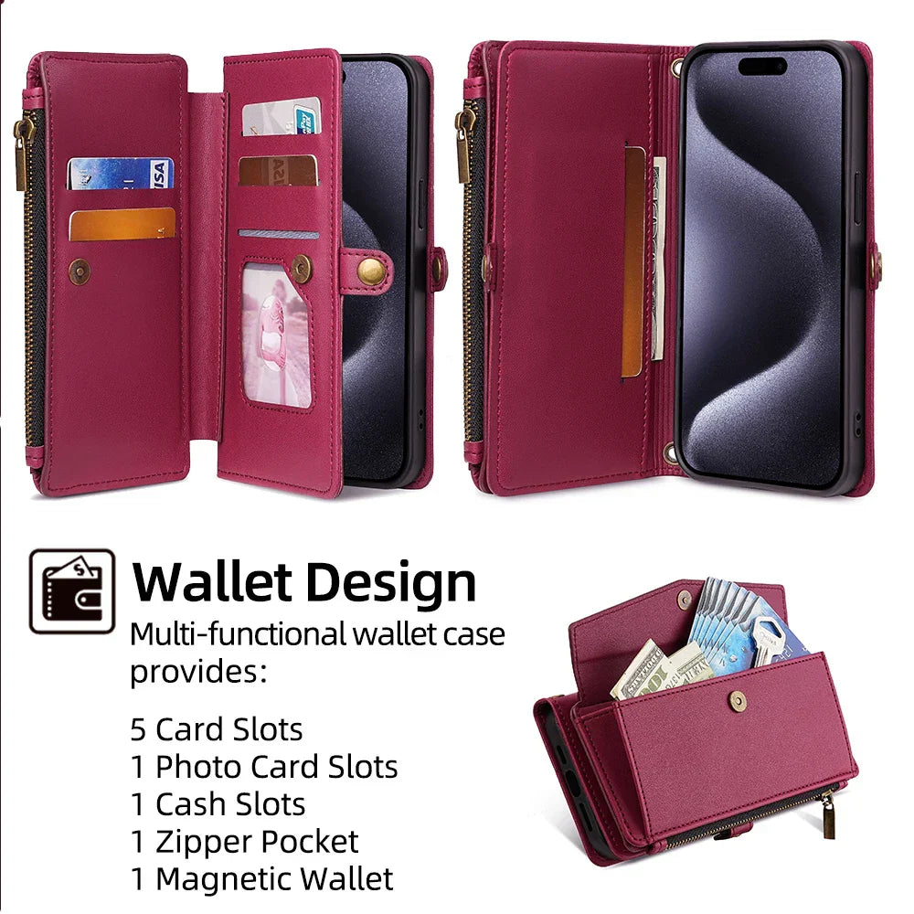 Versatile High-Capacity Wallet Phone Case for Samsung Galaxy A