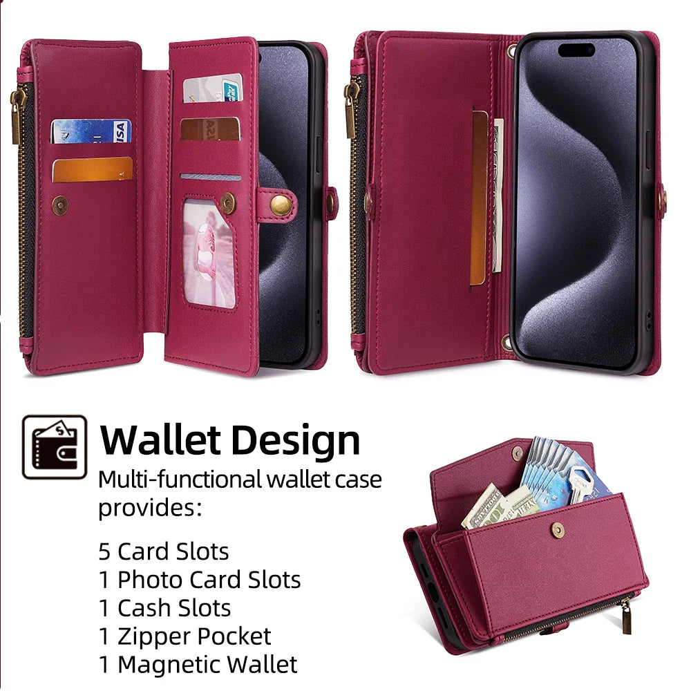 Versatile High-Capacity Wallet Phone Case for Samsung Galaxy