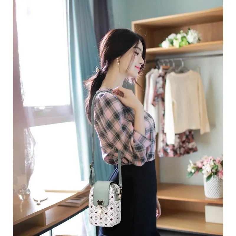 Mini Leather Crossbody Bag for Women - Small Shoulder Bag, Phone Purse, Card Holder Wallet - Stylish Diagal Design