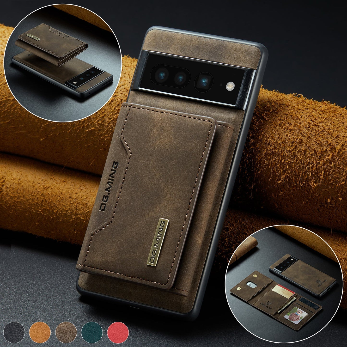2 in 1 Detachable Leather Wallet Case For Google Pixel