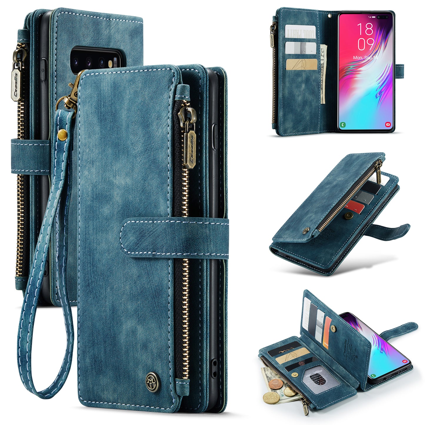 2-in-1 abnehmbare Leder-Brieftaschenhülle für Samsung Galaxy