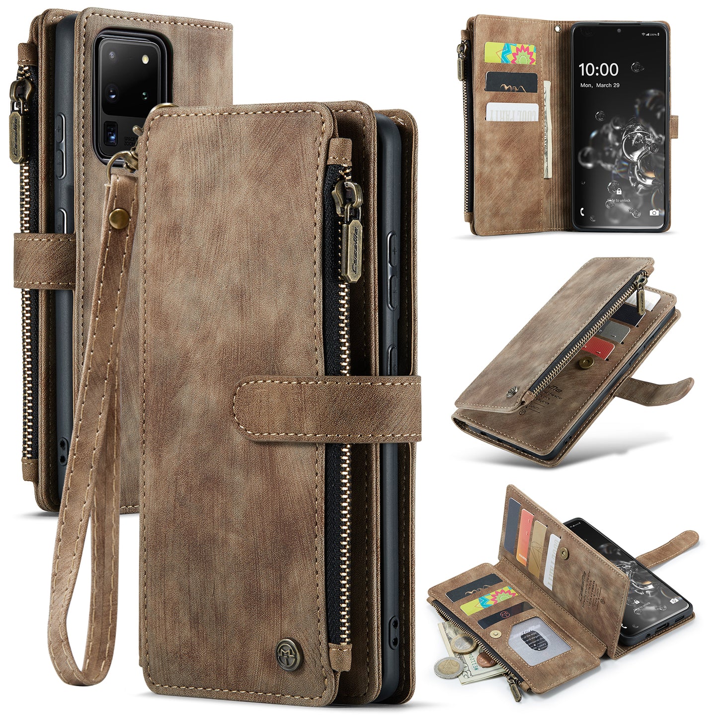 2-in-1 abnehmbare Leder-Brieftaschenhülle für Samsung Galaxy