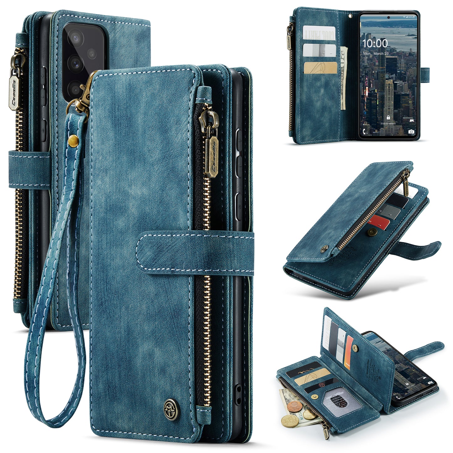 2-in-1 abnehmbare Leder-Brieftaschenhülle für Samsung Galaxy