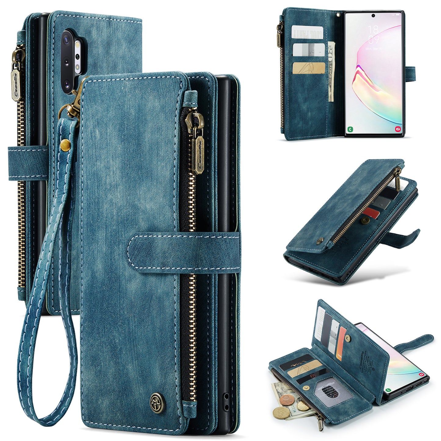2-in-1 abnehmbare Leder-Brieftaschenhülle für Samsung Galaxy