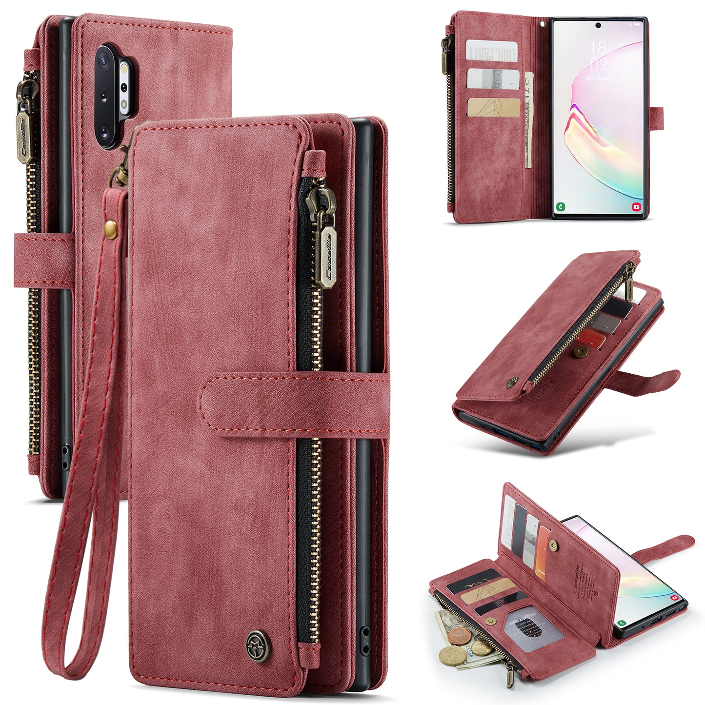 2-in-1 abnehmbare Leder-Brieftaschenhülle für Samsung Galaxy