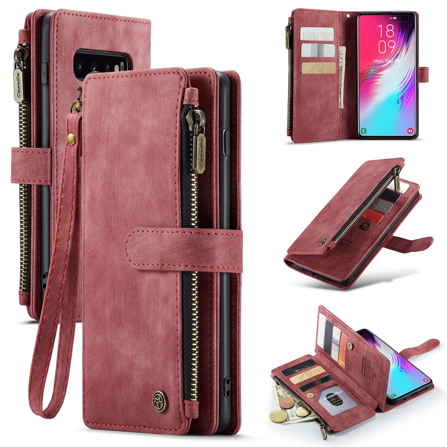 2-in-1 abnehmbare Leder-Brieftaschenhülle für Samsung Galaxy
