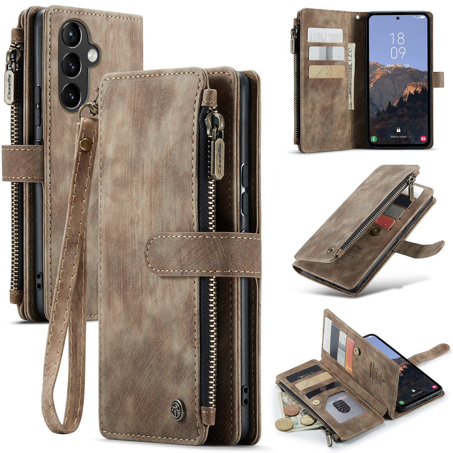 2-in-1 abnehmbare Leder-Brieftaschenhülle für Samsung Galaxy