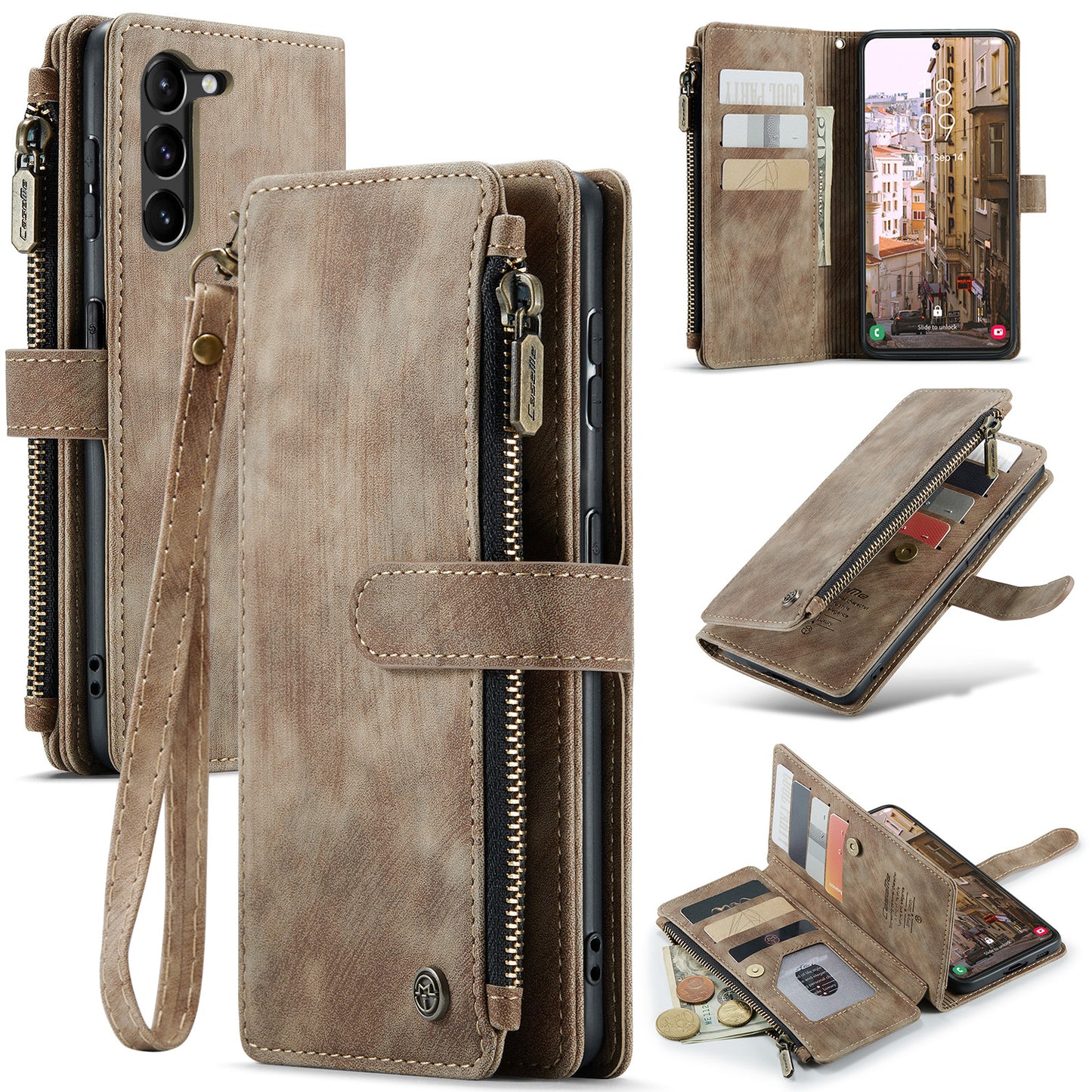 2-in-1 abnehmbare Leder-Brieftaschenhülle für Samsung Galaxy