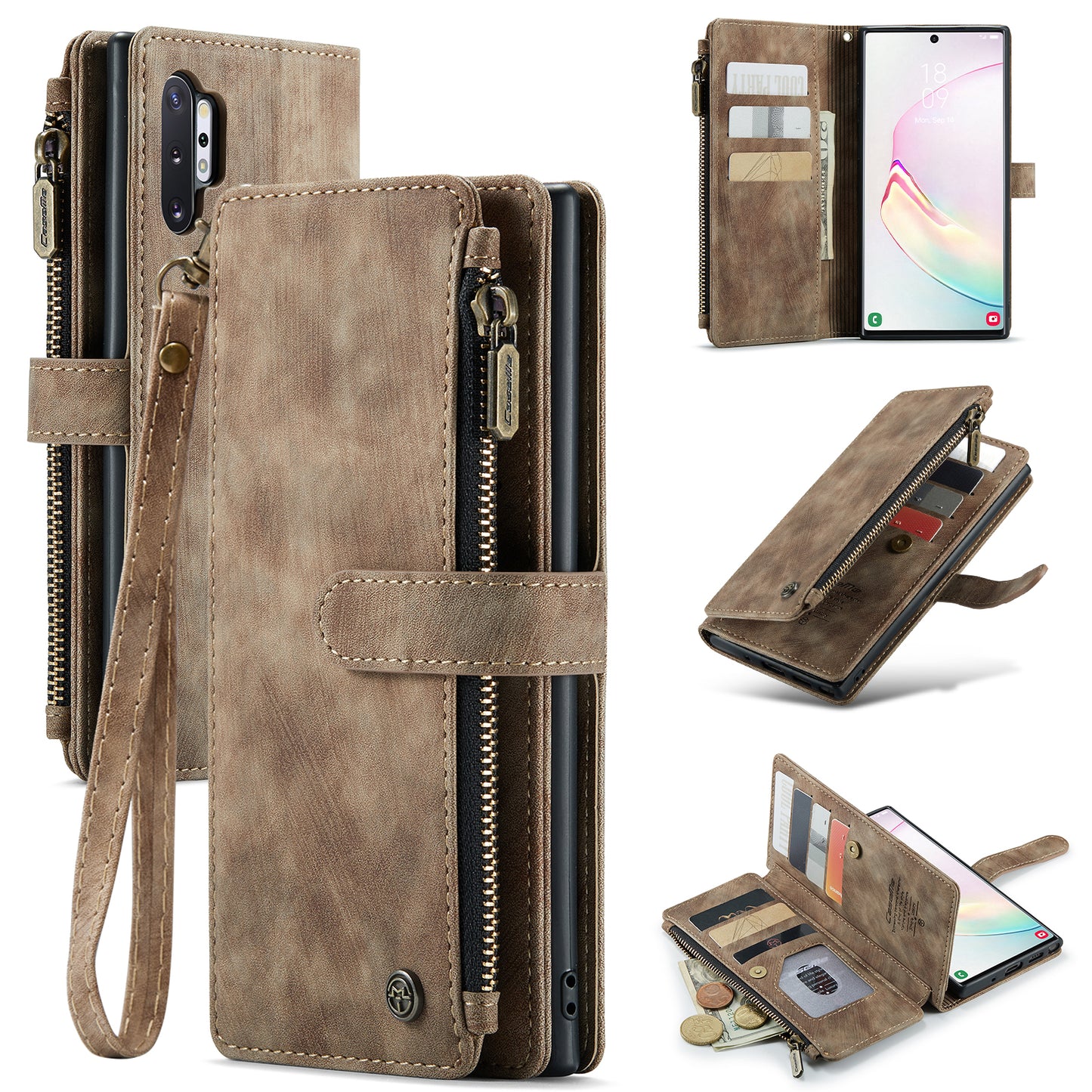 2-in-1 abnehmbare Leder-Brieftaschenhülle für Samsung Galaxy