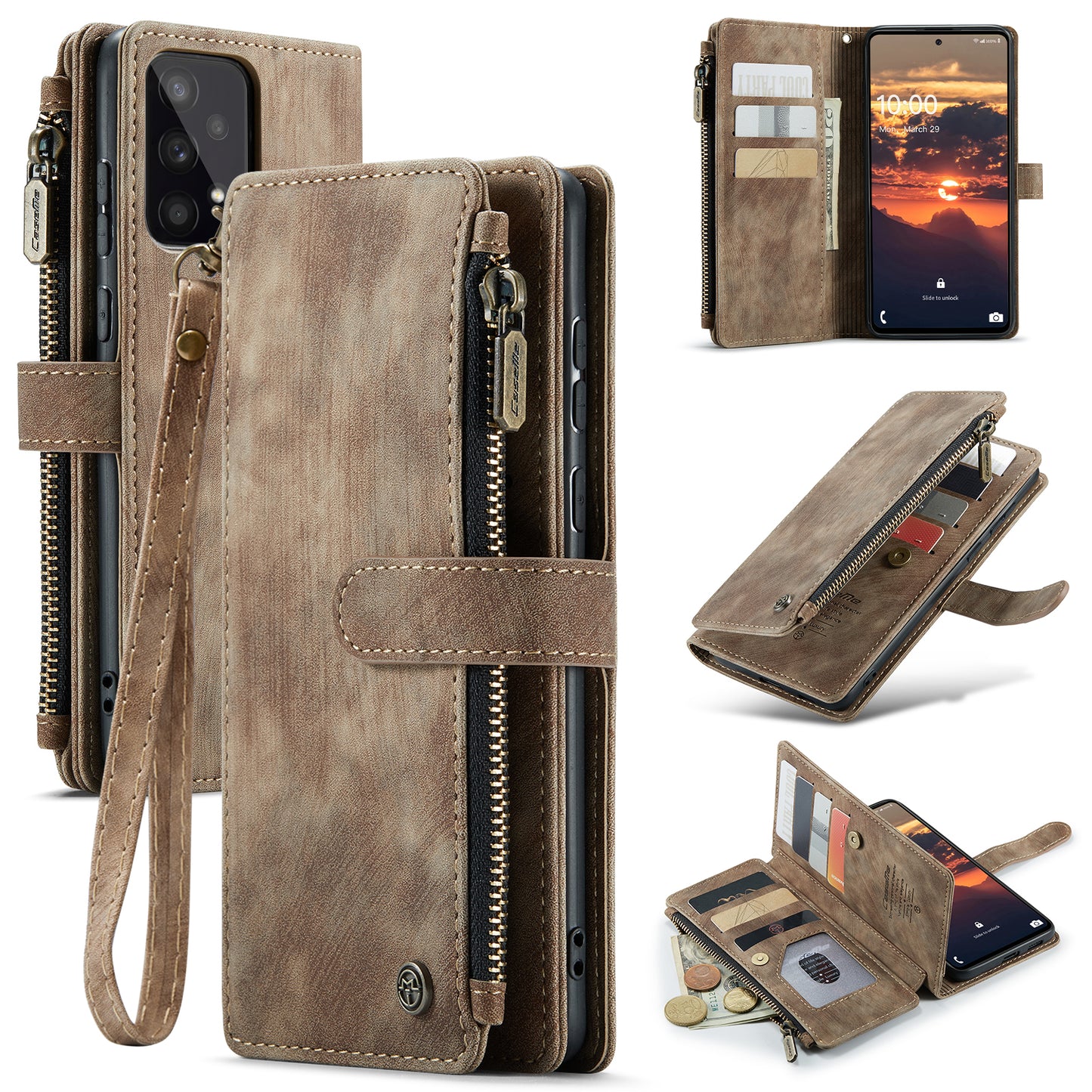 2-in-1 abnehmbare Leder-Brieftaschenhülle für Samsung Galaxy